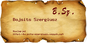 Bojsits Szergiusz névjegykártya